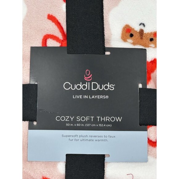 Cuddl Duds® Live In Layers Cozy Soft Throw Blanket Holiday Santa 50" x 60" - Picture 2 of 6